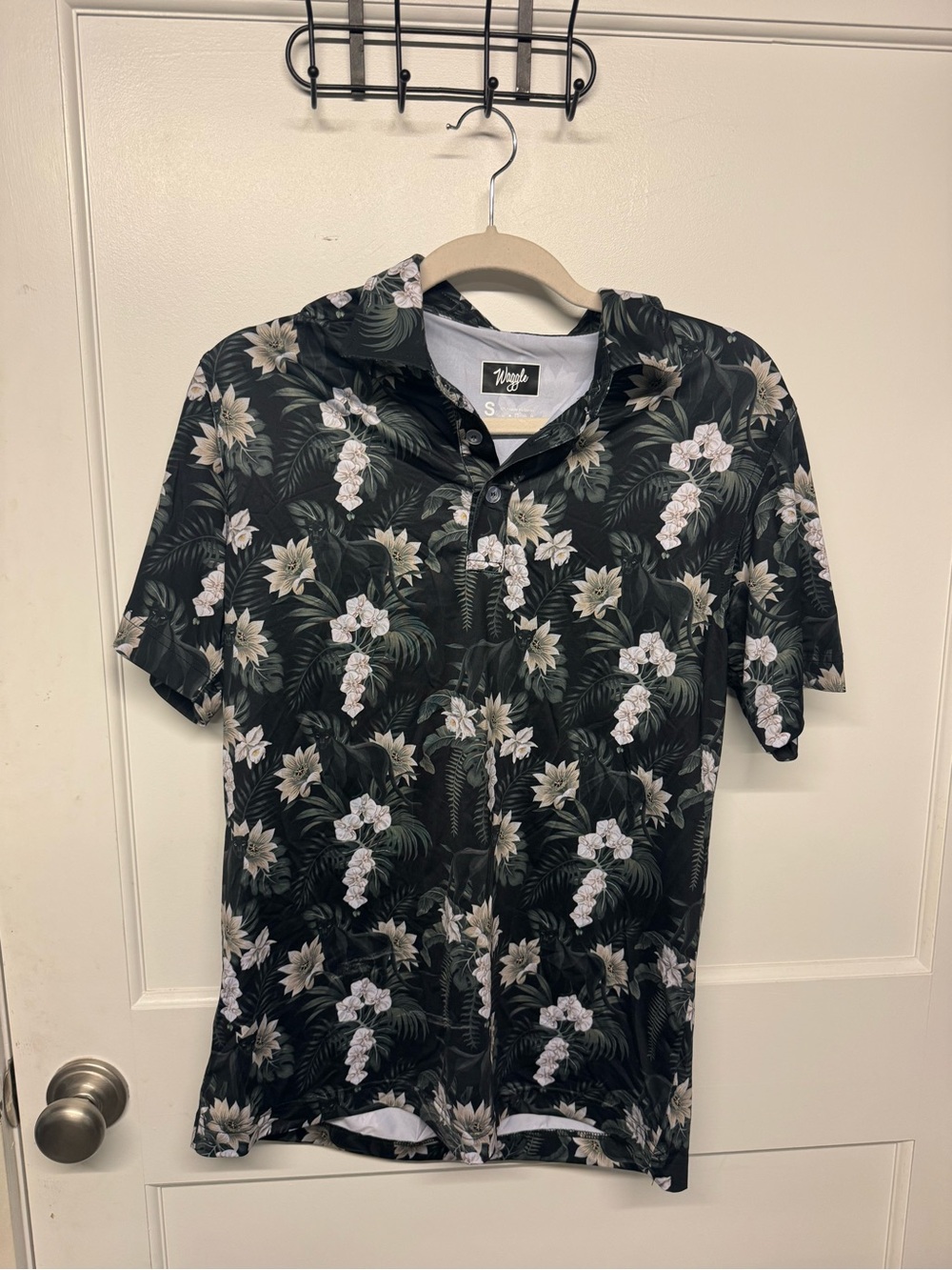Wrangler Black Floral Polo Shirt - Short Sleeve